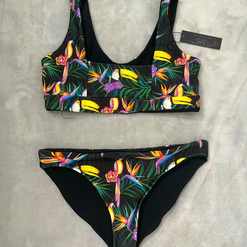 Lali+Layla Colorful, Reversible Toucan Bikini Set